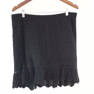 ANTHROPOLOGIE black cotton crochet skirt